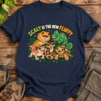 Scaly Fluffy Reptile Shirt - Navy