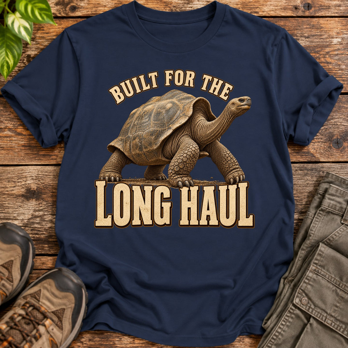 The Long Haul Galapagos Tortoise T-Shirt - Navy Blue