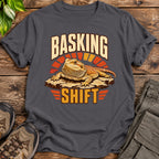 Basking Shift Bearded Dragon T-Shirt - Charcoal