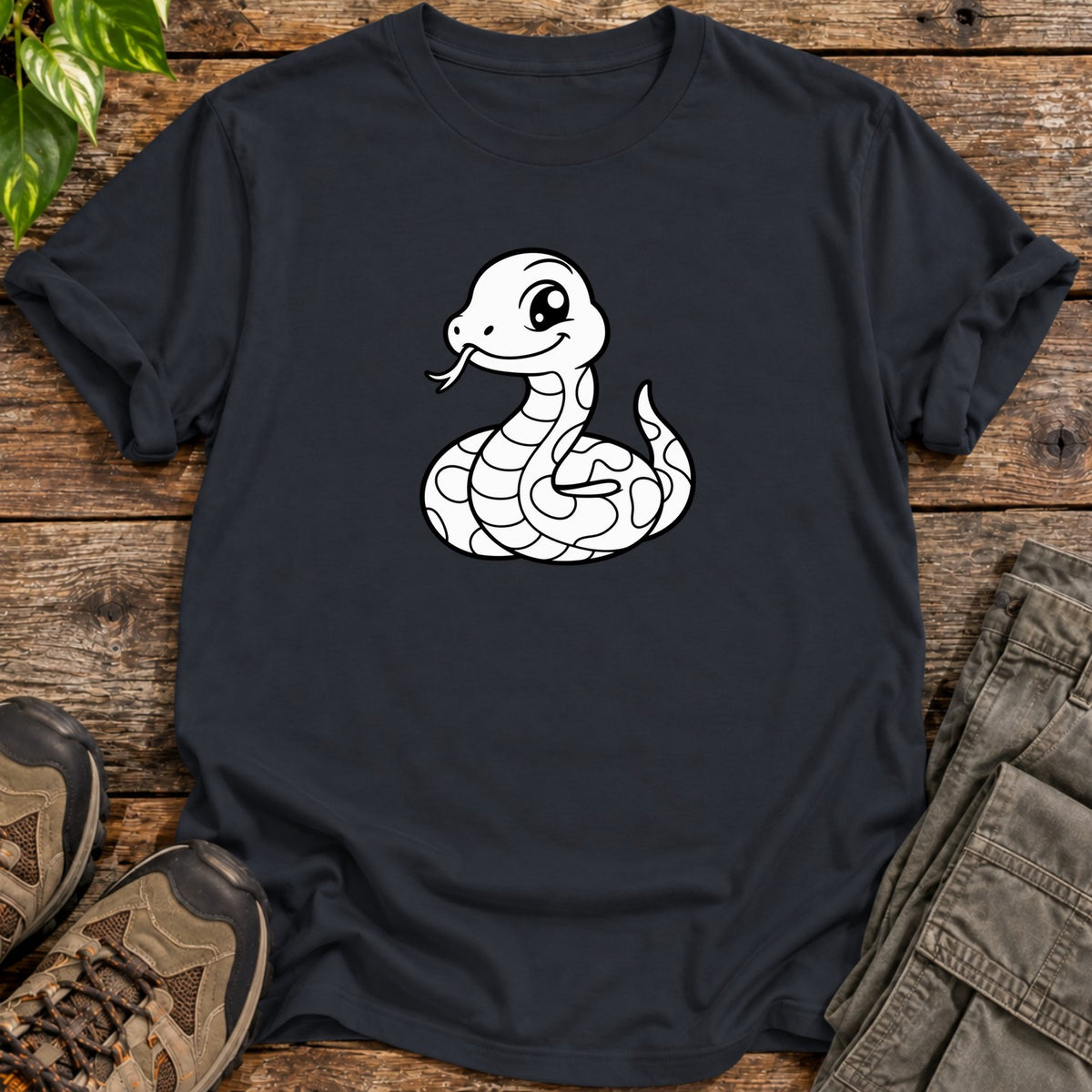 Cute Snake T-Shirt - Black