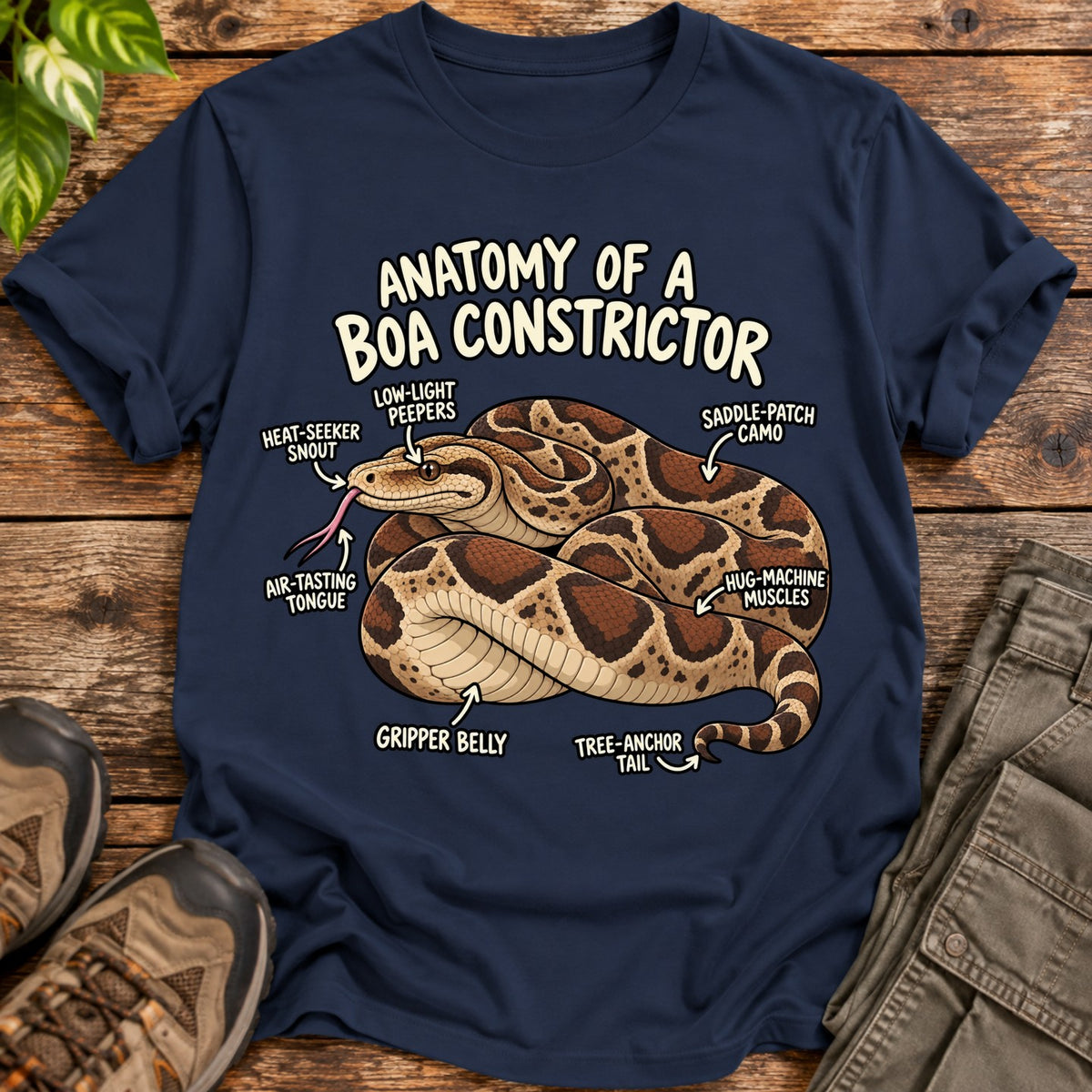Anatomy of a Boa Constrictor T-Shirt - Navy