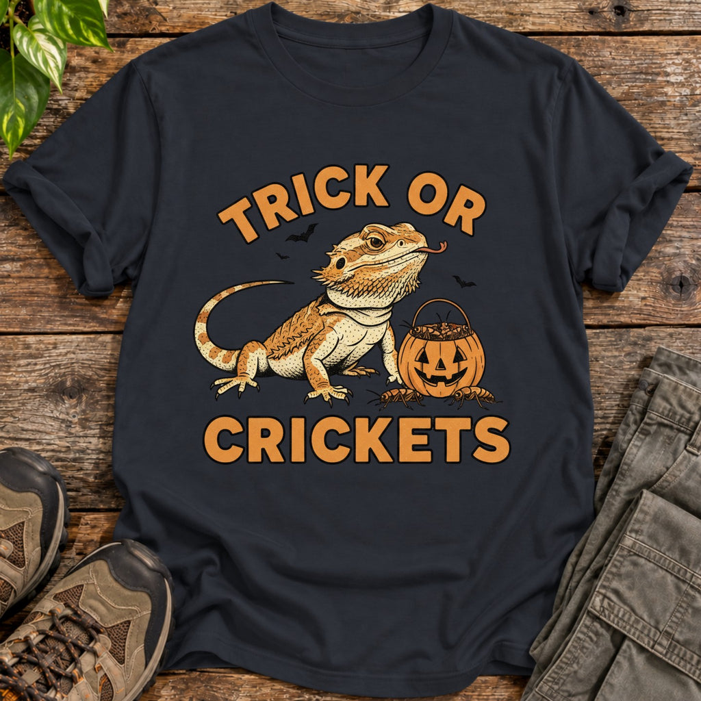 Trick or Crickets Bearded Dragon T-Shirt - Black
