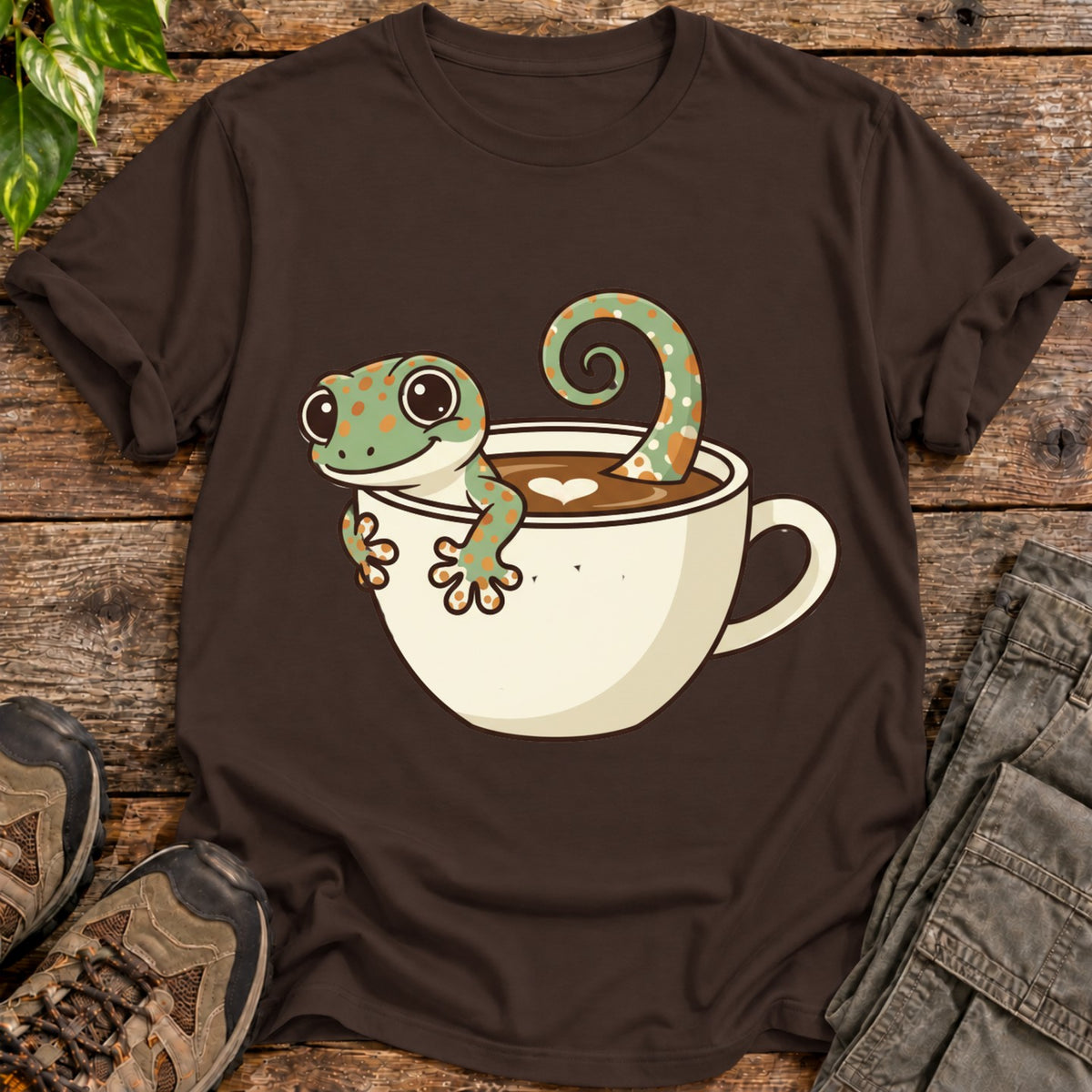Espresso Gecko T-Shirt - Dark Chocolate