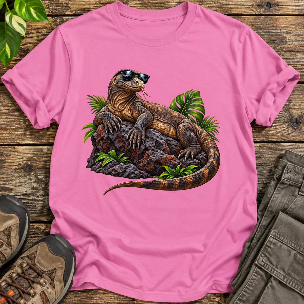 Cool Komodo Dragon T-Shirt - Pink
