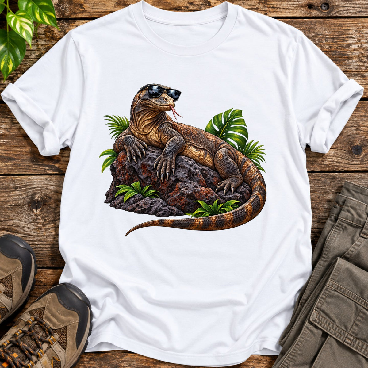 Cool Komodo Dragon T-Shirt - White
