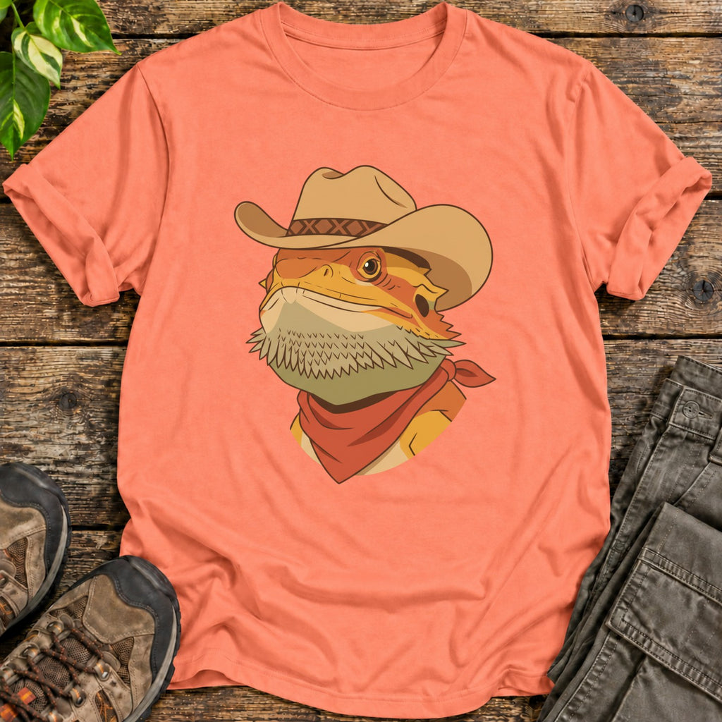 Cowboy Bearded Dragon T-Shirt - Heather Orange
