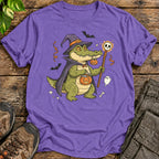 Halloween Witch Alligator T-Shirt - Heather Purple