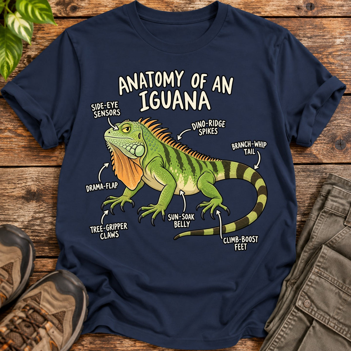 Anatomy of an Iguana T-Shirt - Navy