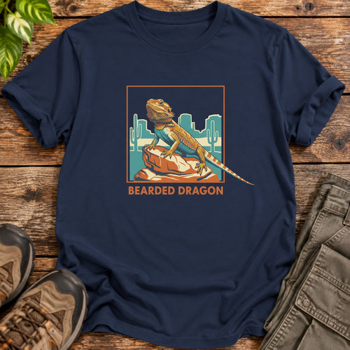 Bearded Dragon Poster Shirt - Navy
