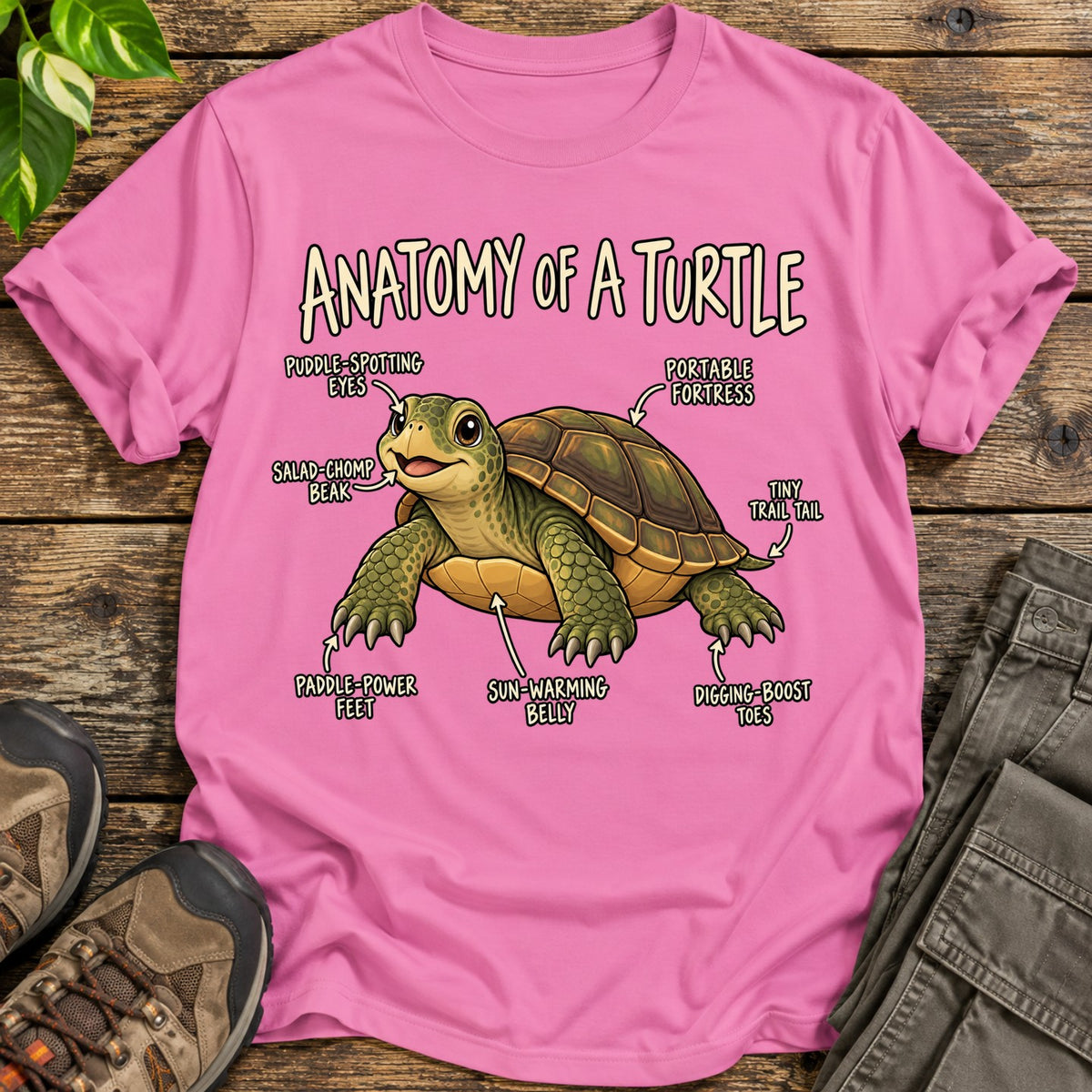 Anatomy of a Turtle T-Shirt - Azalea
