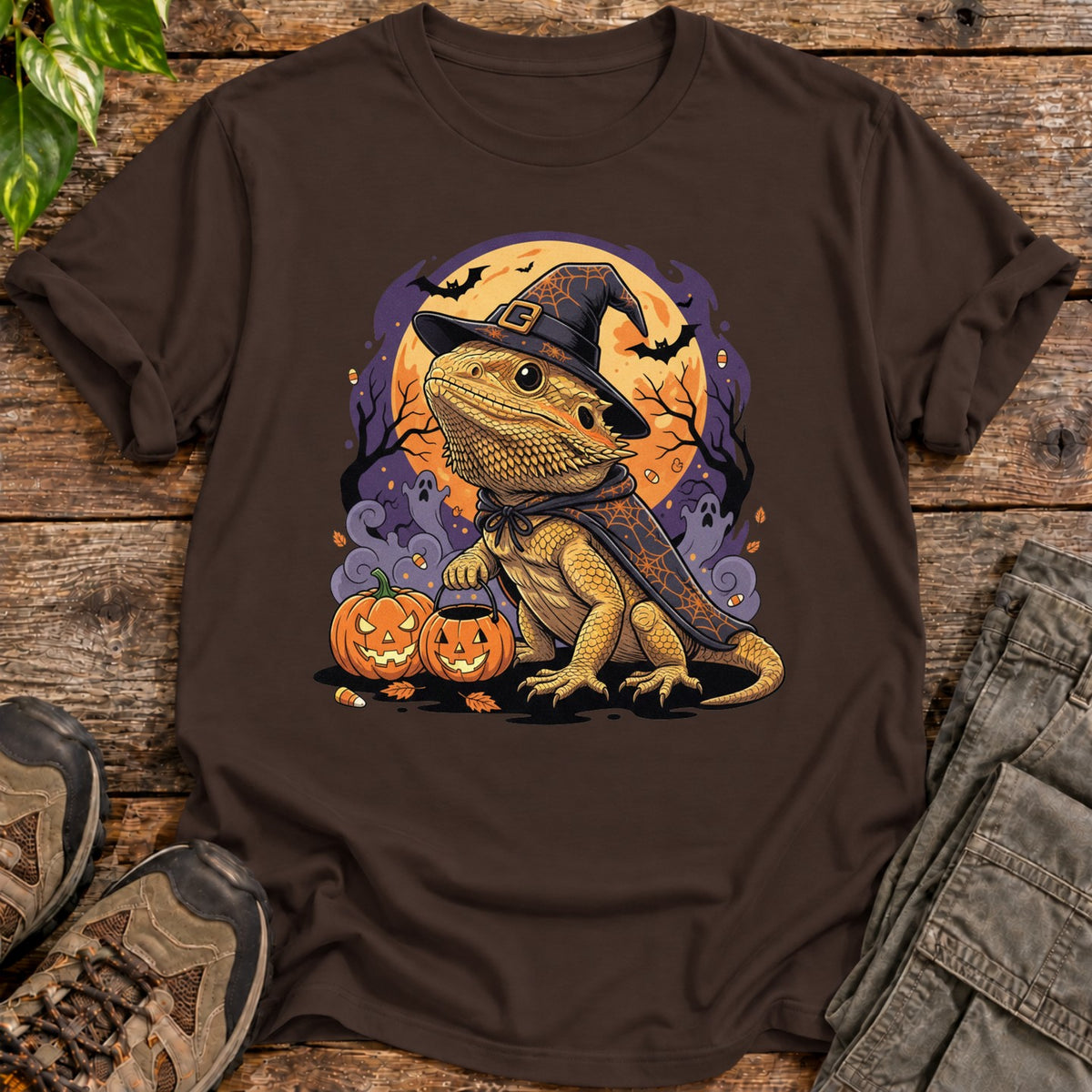 Bearded Dragon Halloween Shirt T-Shirt - Dark Chocolate