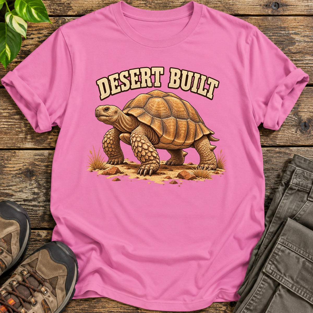 Desert Built Tortoise Graphic T-Shirt - Pink
