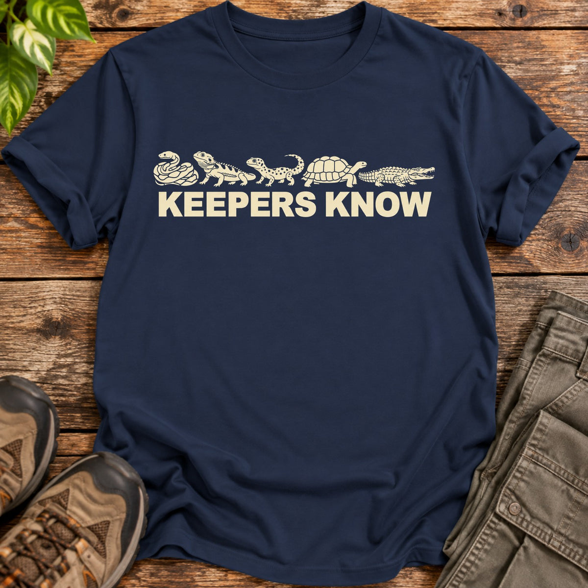 Reptile Keepers Know T-Shirt - Navy