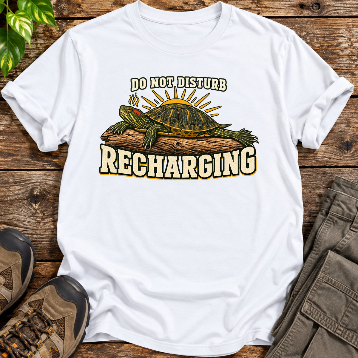 Recharging Turtle T-Shirt - White