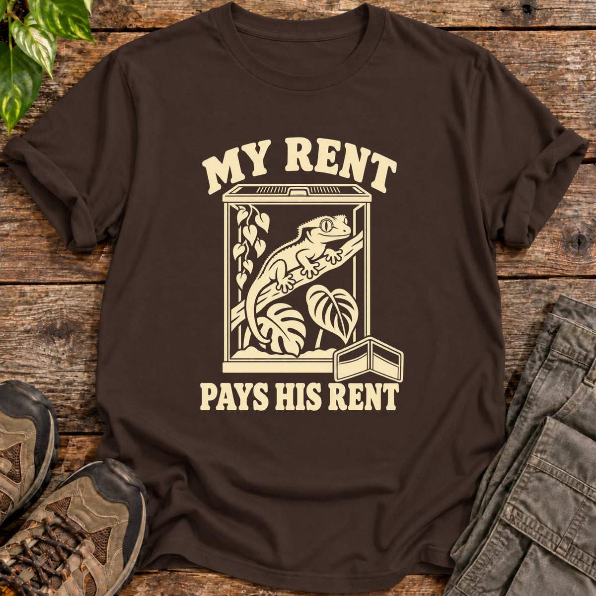My Rent Pays His Rent T-Shirt - Dark Chocolate