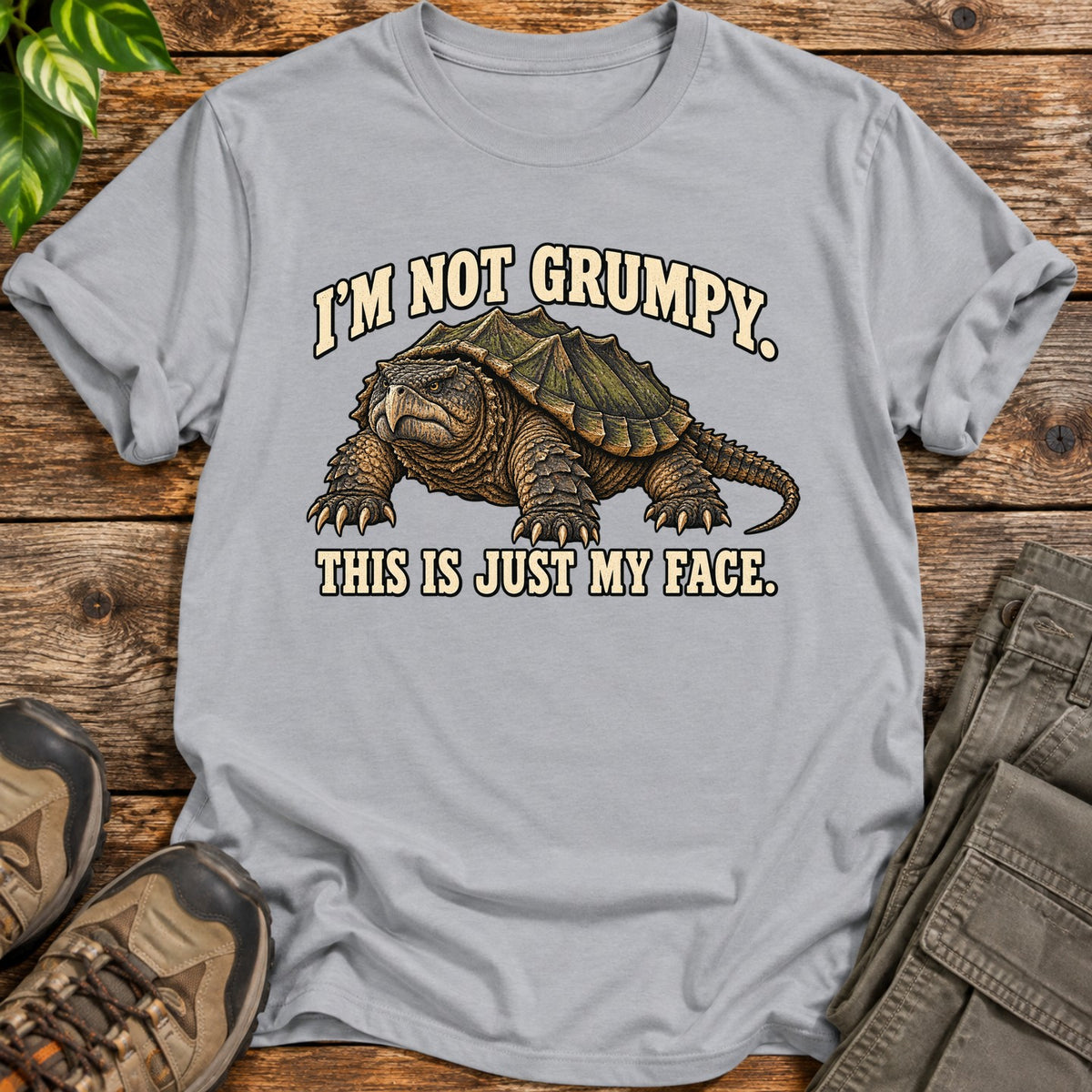 Resting Turtle Face T-Shirt - Grey