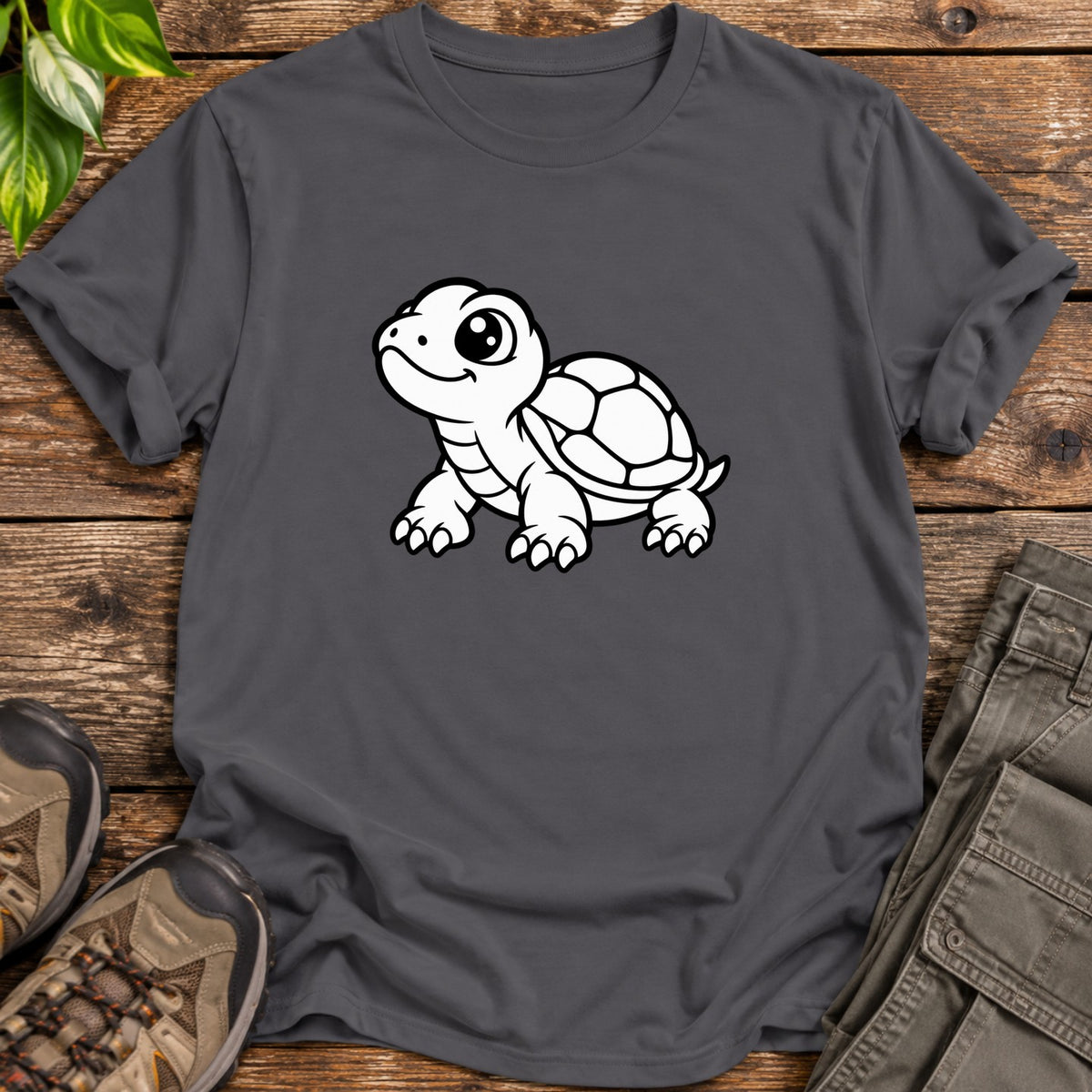 Cute Turtle T-Shirt - Charcoal