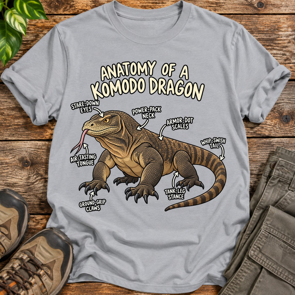 Anatomy of a Komodo Dragon T-Shirt - Sport Grey