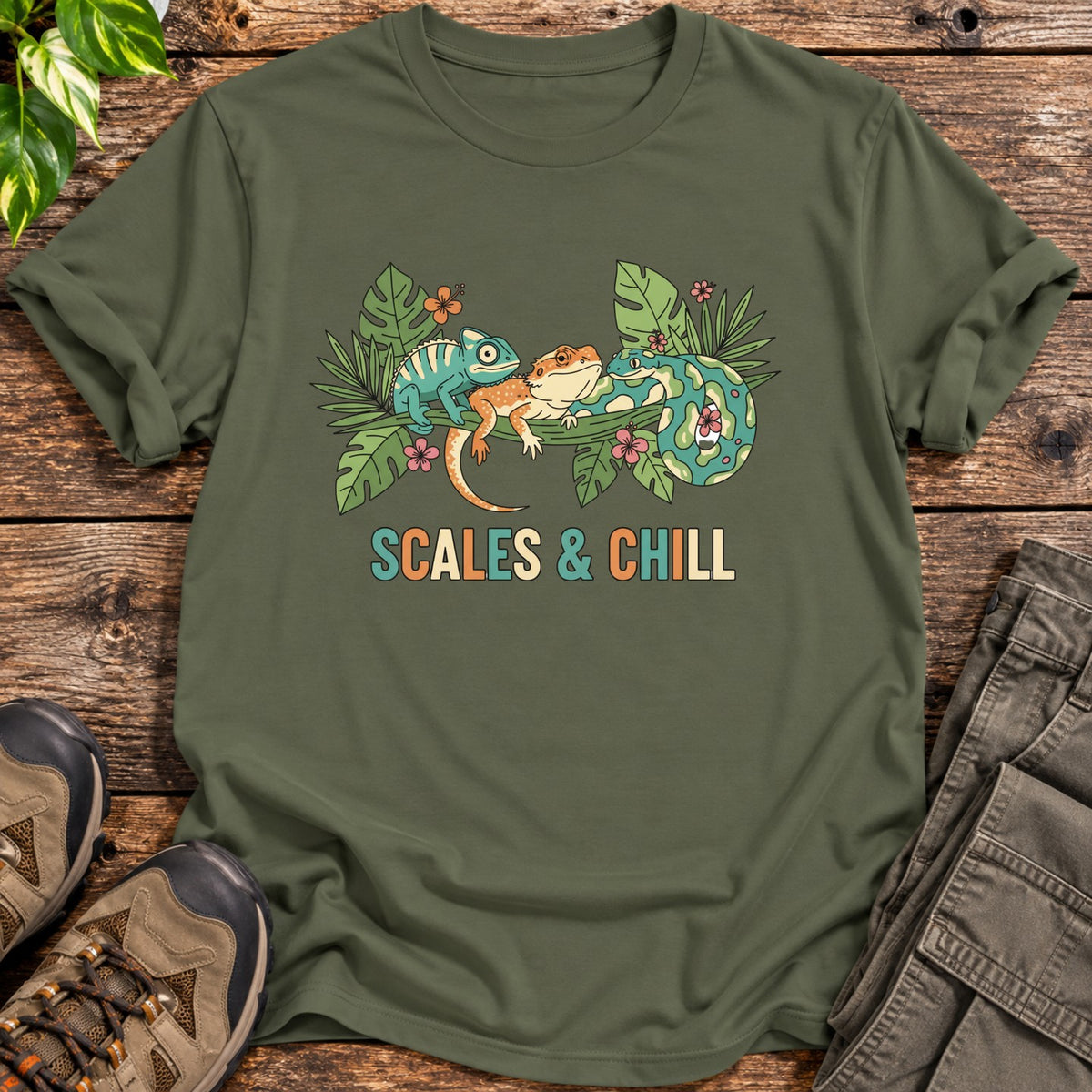 Scales & Chill Shirt - Military Green