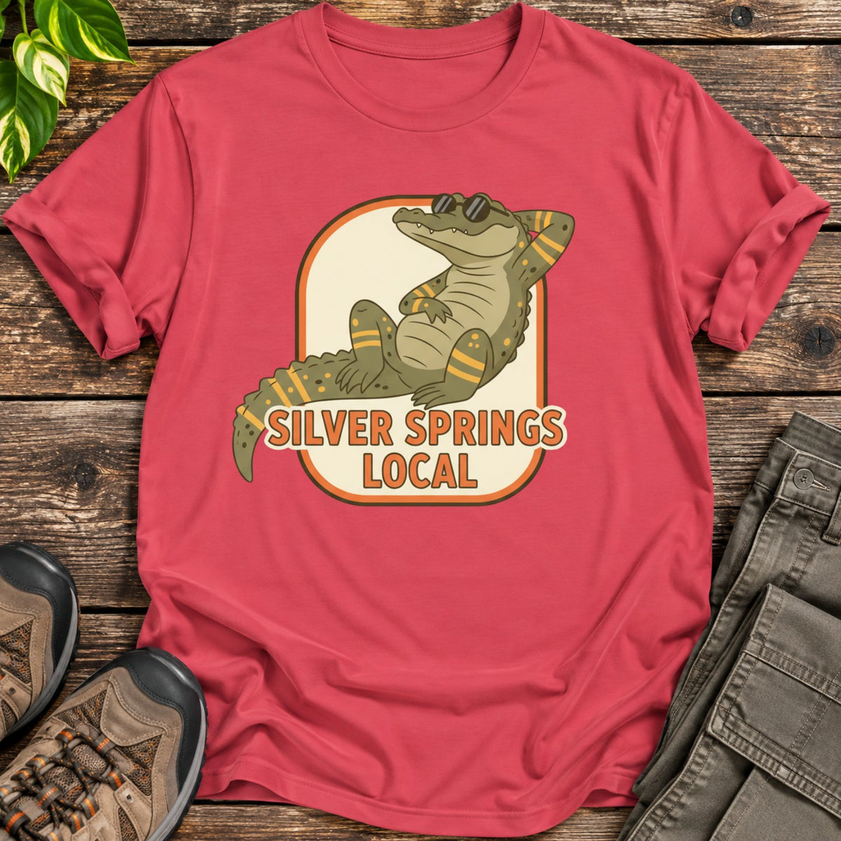 Silver Springs Local Alligator T-Shirt - Heather Red