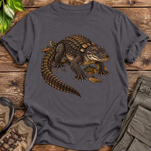 Armored Alligator T-Shirt - Charcoal