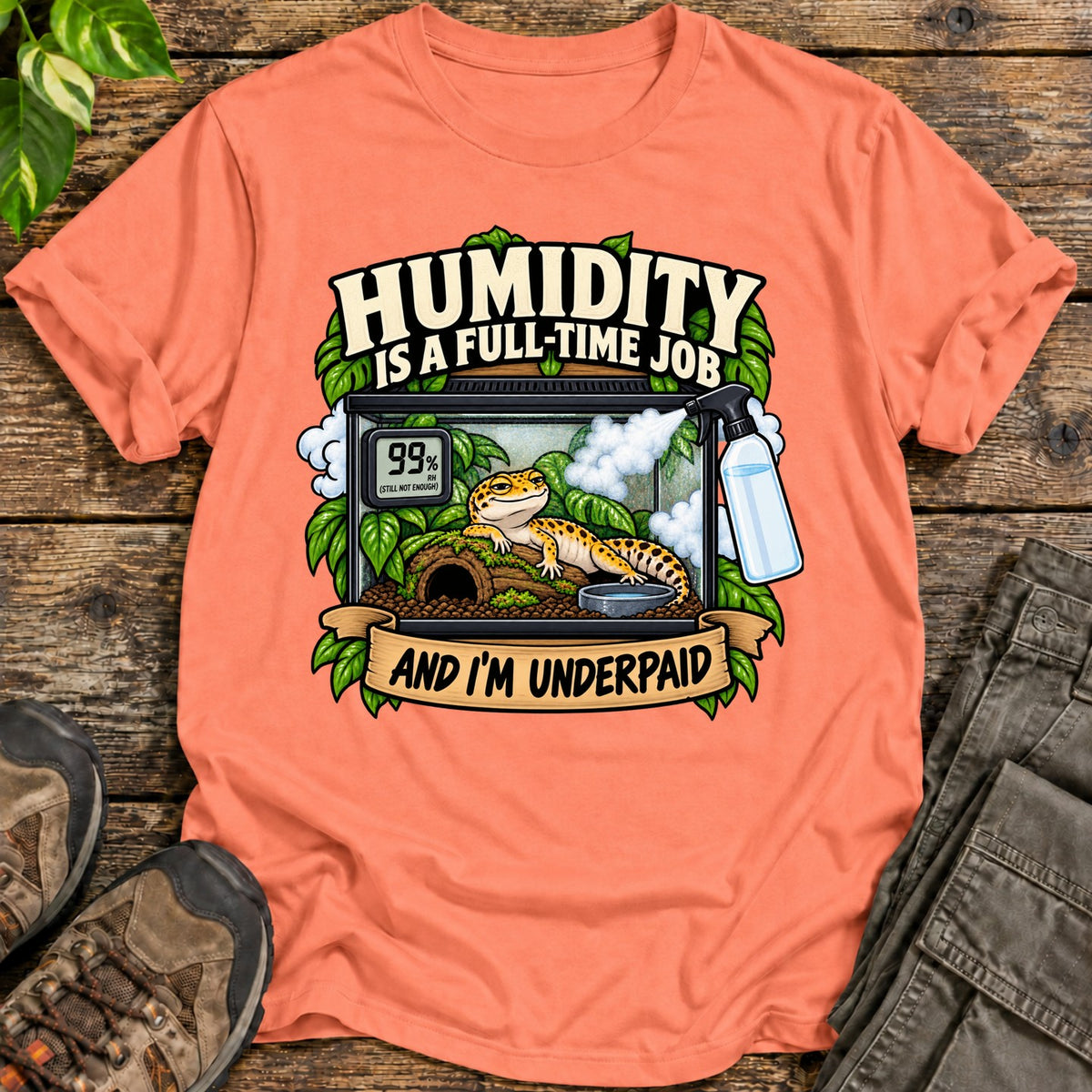 Full Time Job Gecko Keeper T-Shirt - Heather Orange