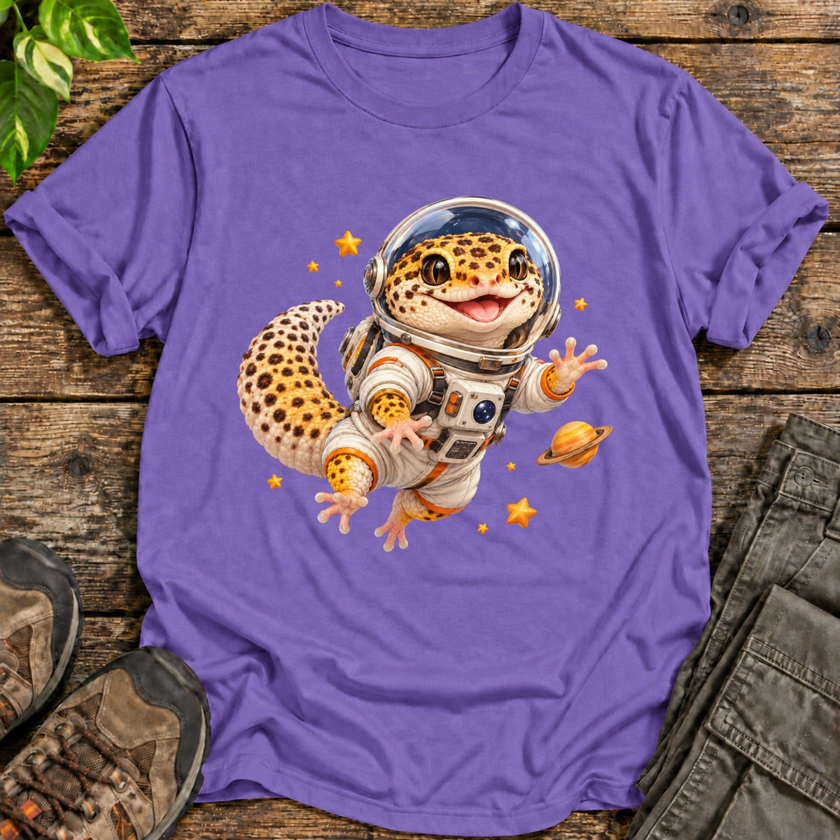 Leopard Gecko Astronaut - Heather Purple