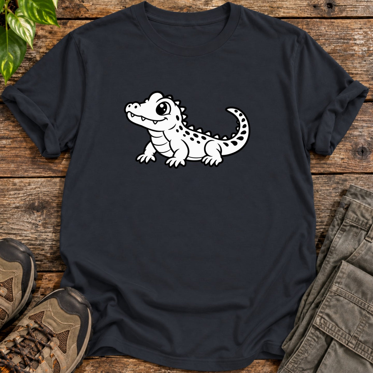 Cute Crocodile T-Shirt - Black