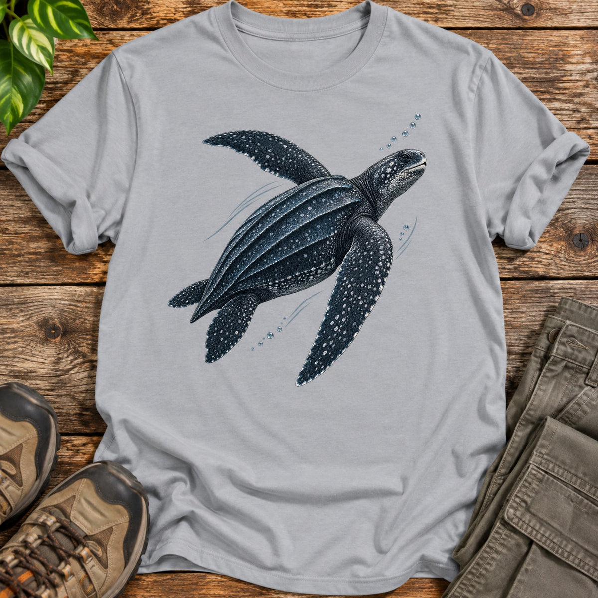 Deep Ocean Leatherback Sea Turtle T-Shirt - Grey