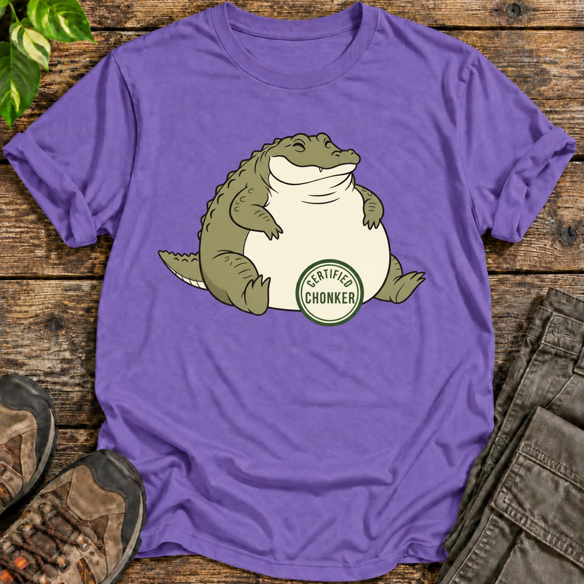 Certified Chonker Alligator T-Shirt - Heather Purple