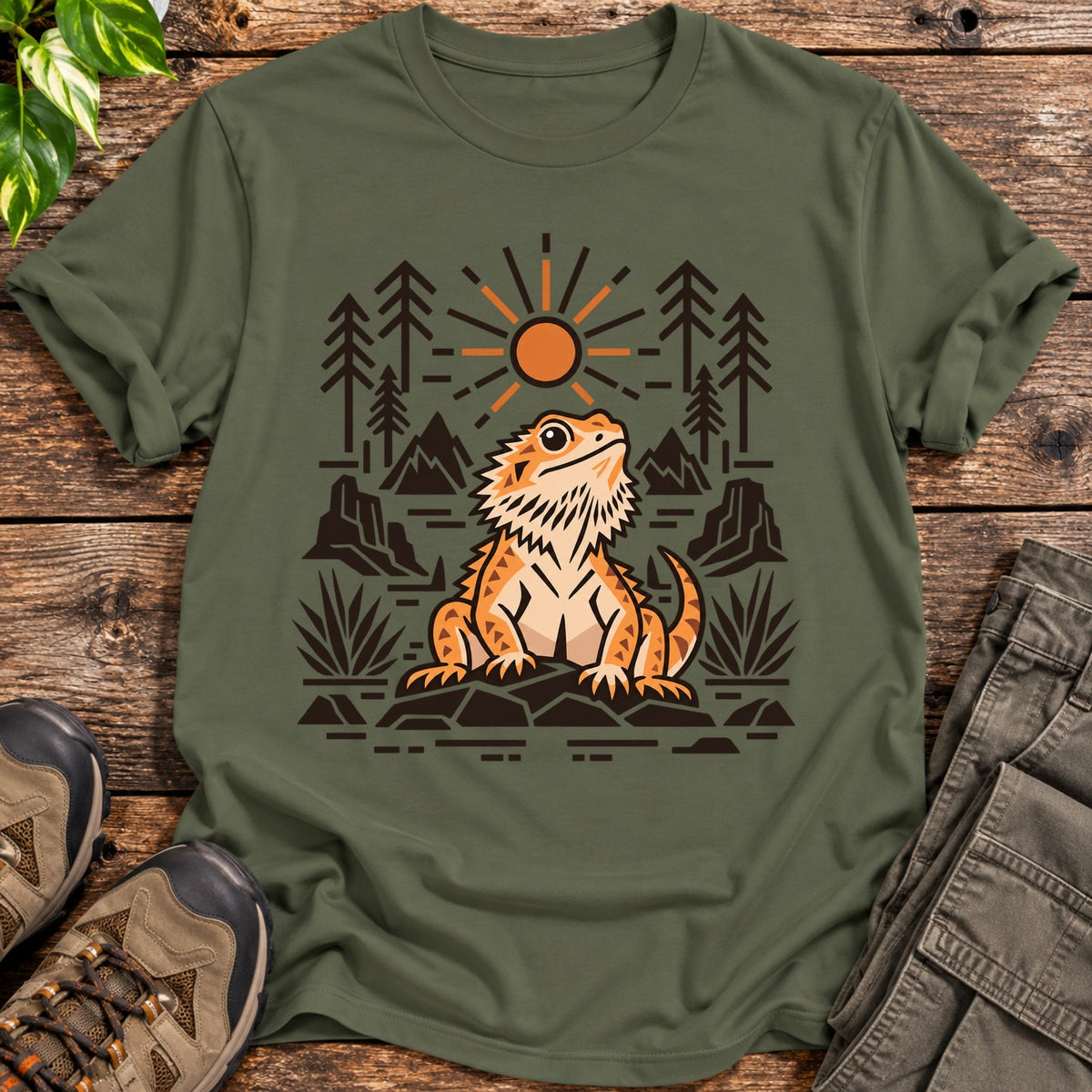 Suncrest Dragon Bearded Dragon T-Shirt - Military Green