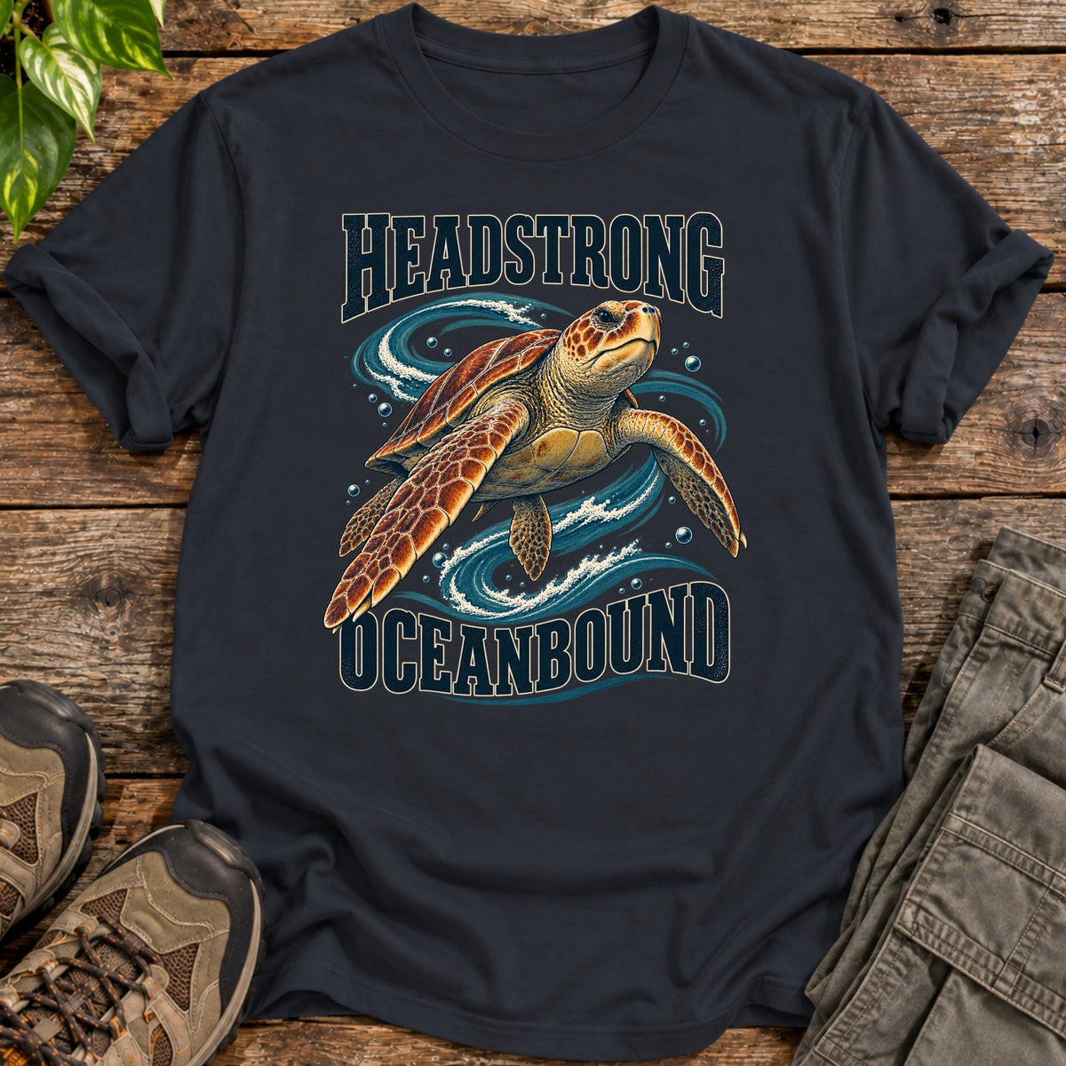 Headstrong Oceanbound Sea Turtle T-Shirt - Black