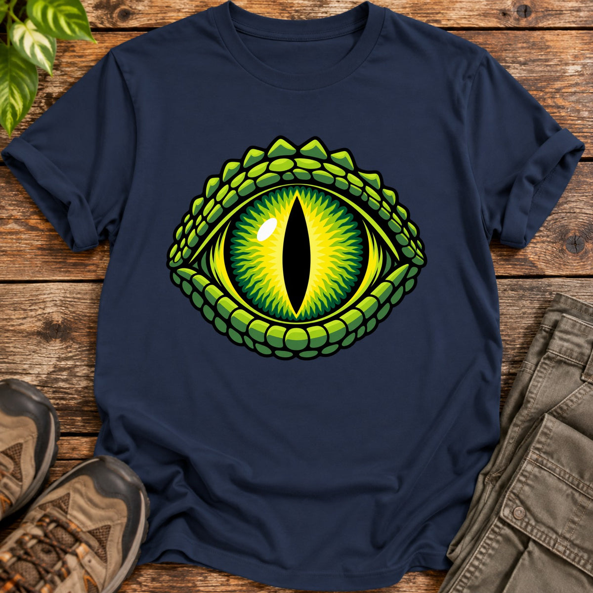 Cold Blooded Gaze Reptile T-Shirt - Navy