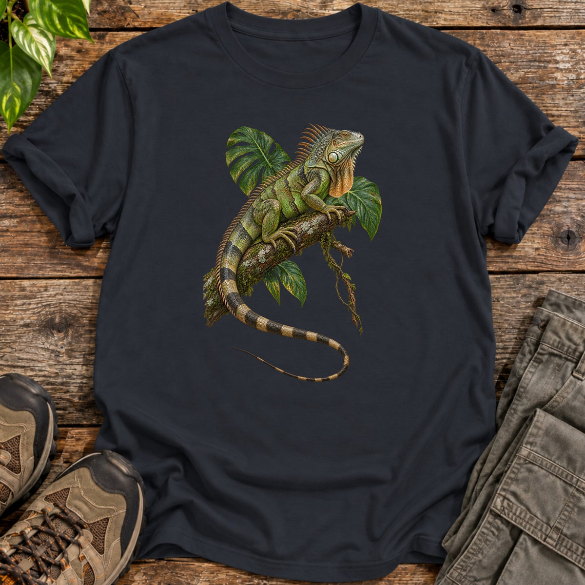Branch Boss Green Iguana T-Shirt - Black