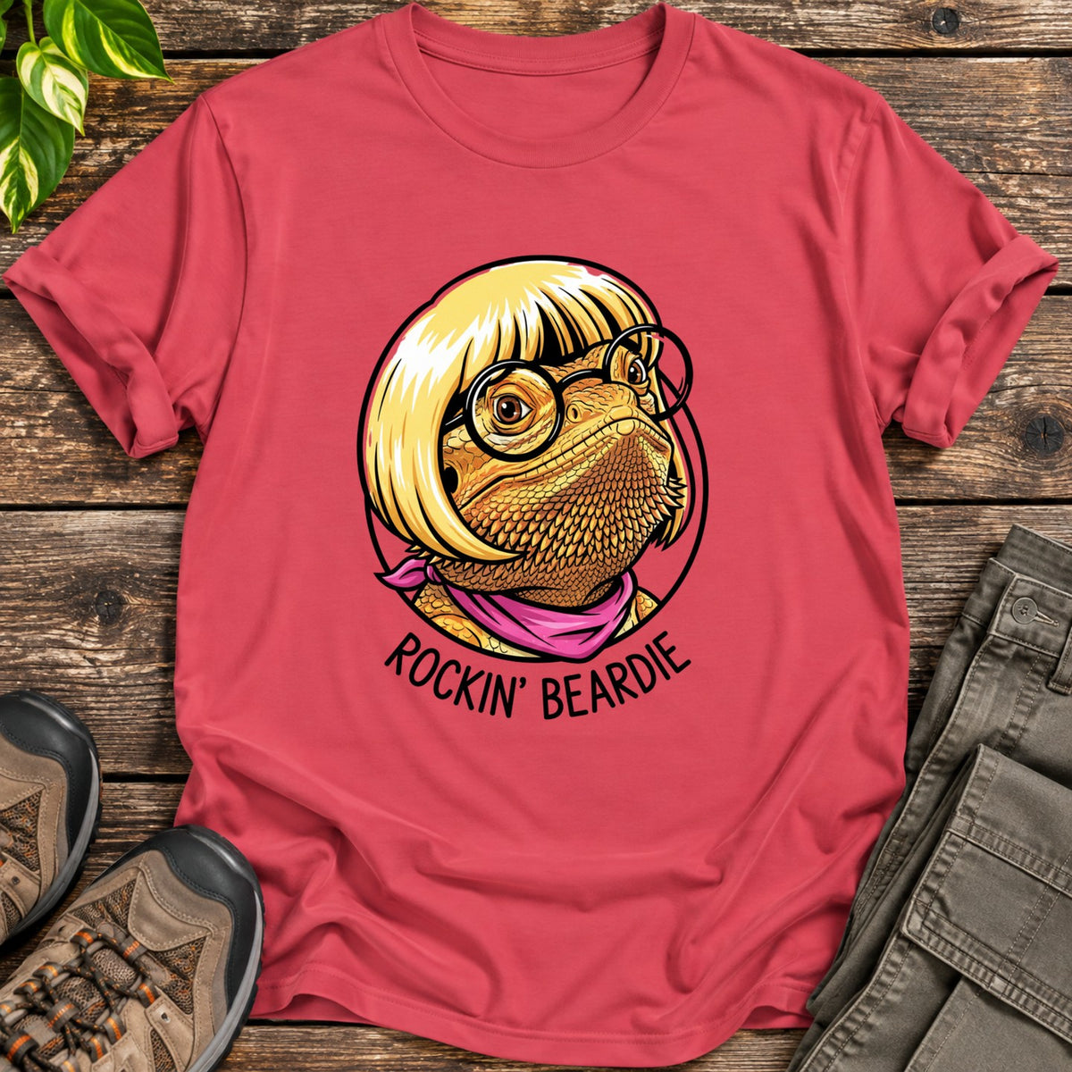 Rockin Beardie Shirt - Heather Red