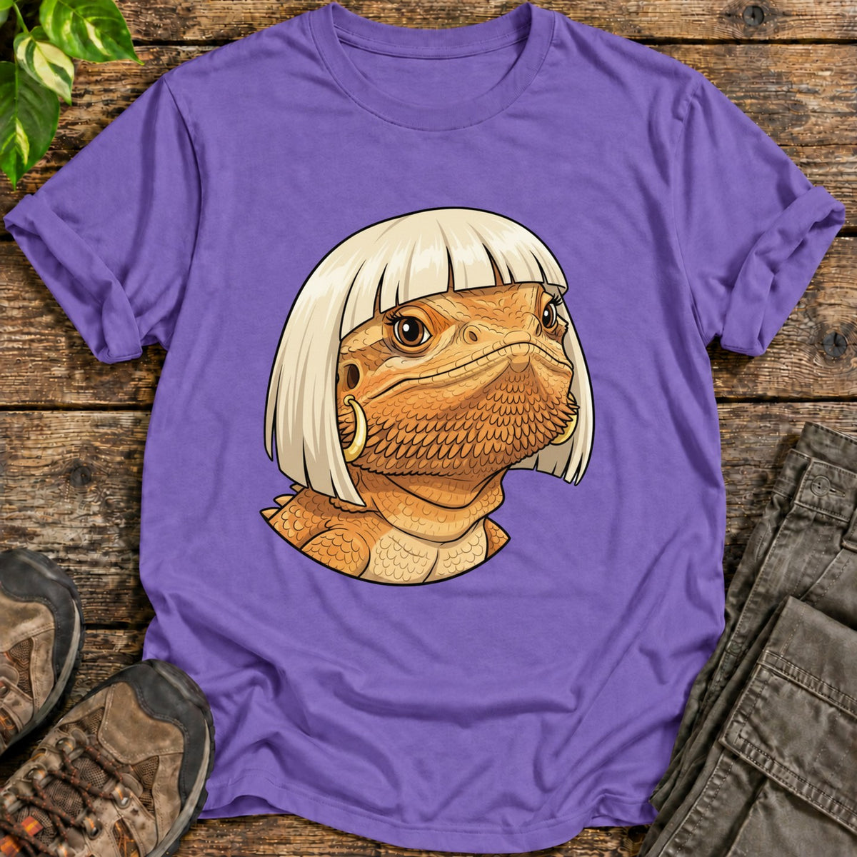 Fancy Bearded Dragon Shirt - Heather Purple