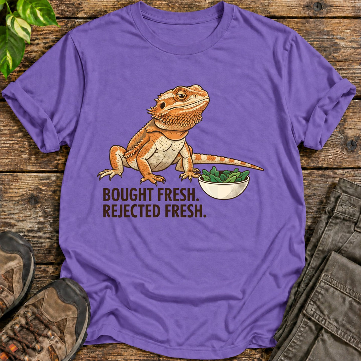 Bearded Dragon Food Critic T-Shirt - Heather Purple