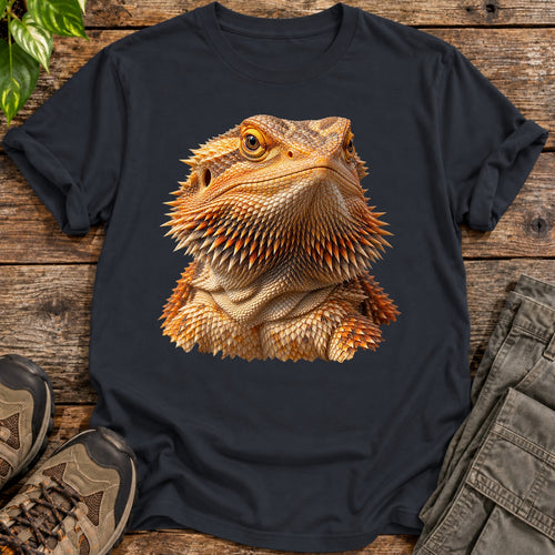 Bearded Dragon Portrait T-Shirt - Black
