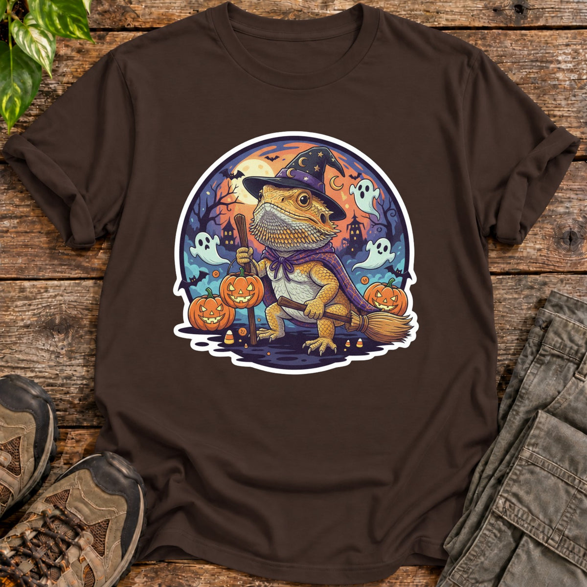 Beardie Witch T Shirt T-Shirt - Dark Chocolate