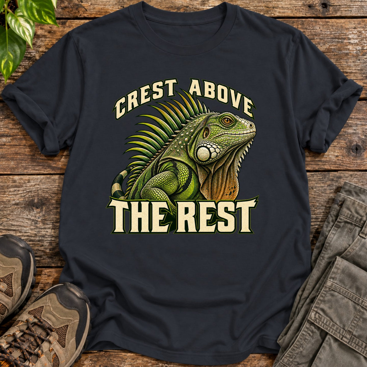 Crest Above the Rest Iguana T-Shirt - Black