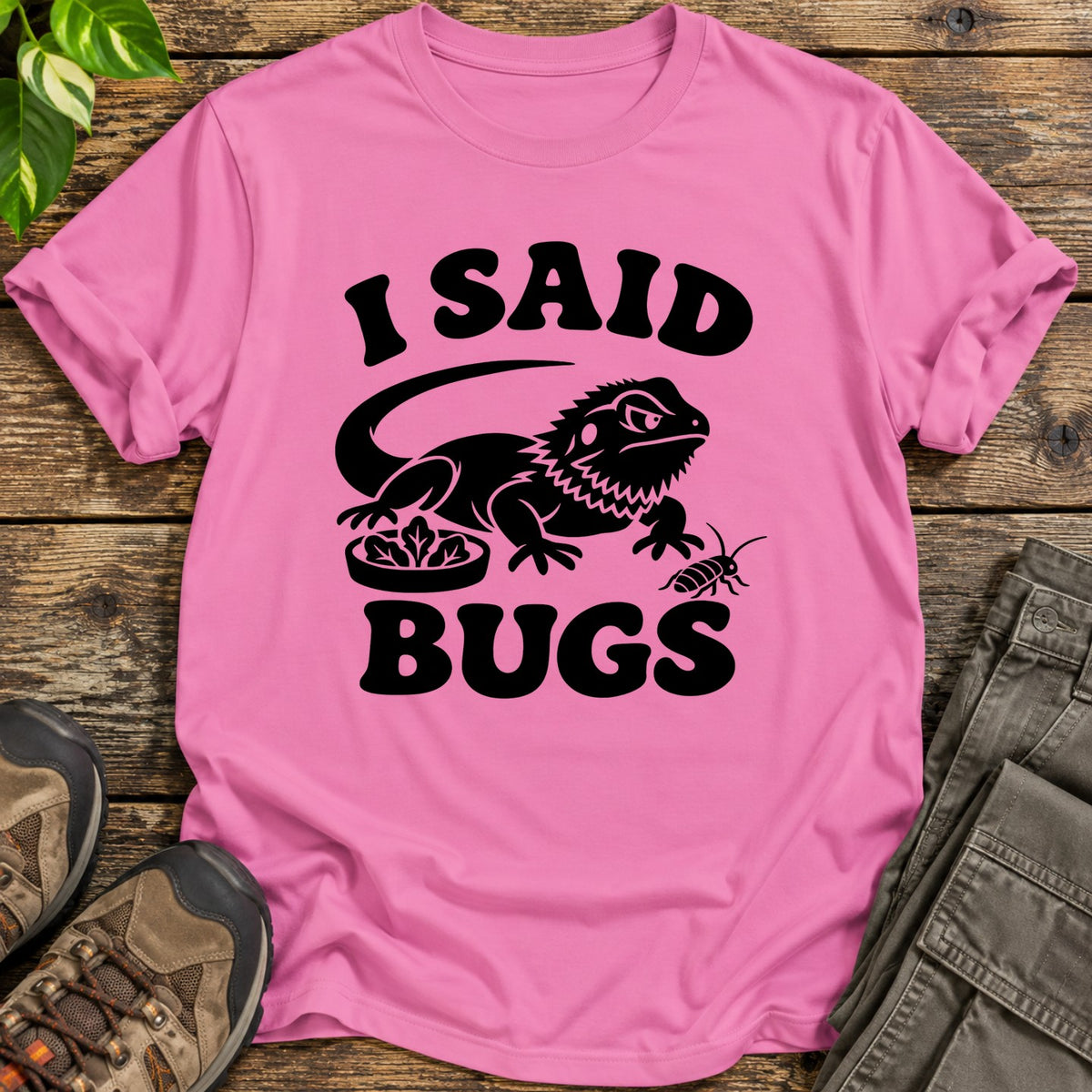 Bug Seeker Bearded Dragon T-Shirt - Azalea