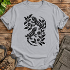 Flower and Bearded Dragon T-Shirt - Grey