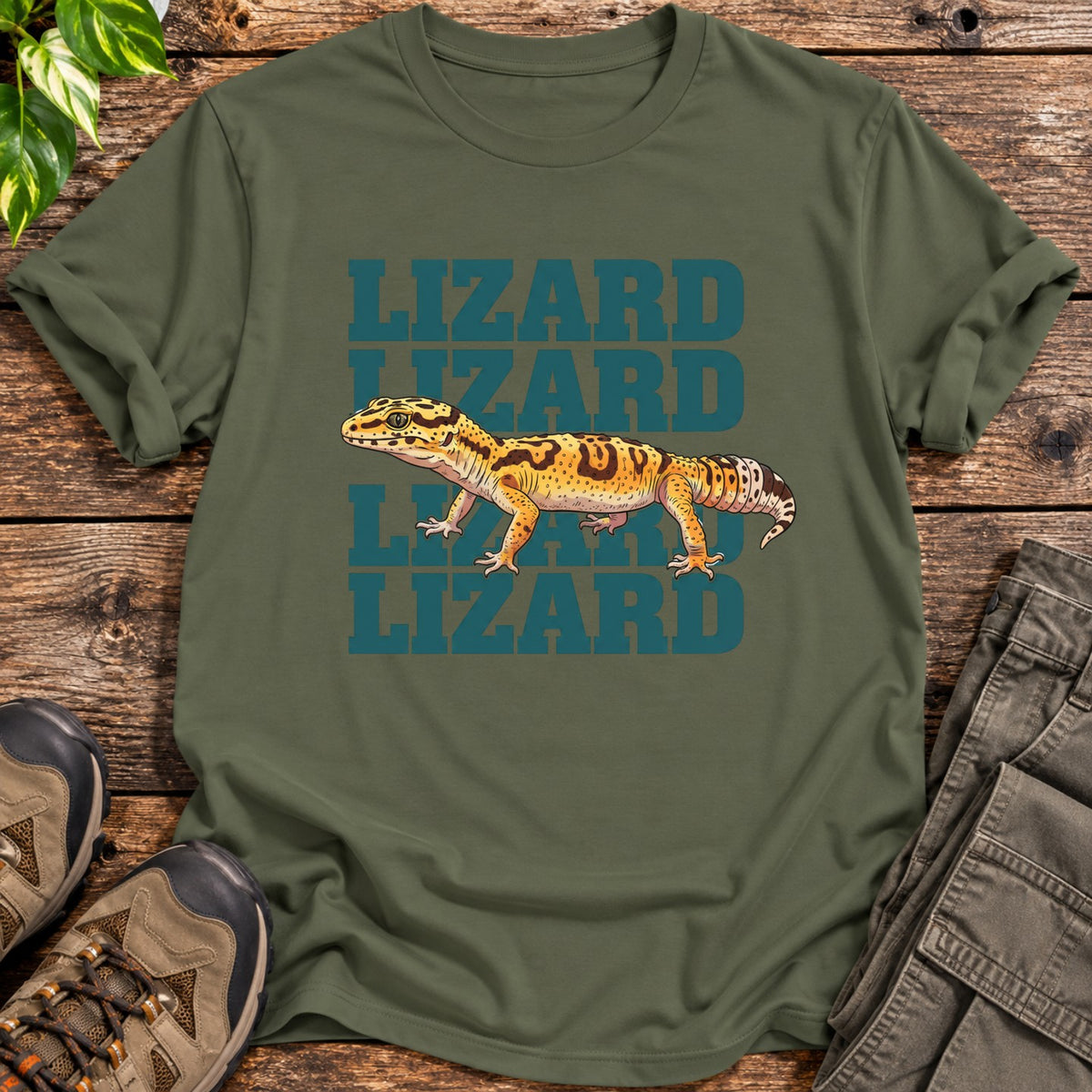 Lizard Lizard Lizard T-Shirt - Military Green
