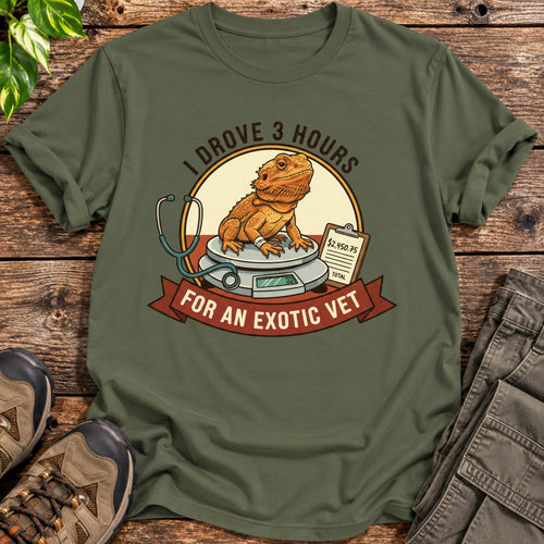 Bearded Dragon Exotic Vet T-Shirt - Military Green