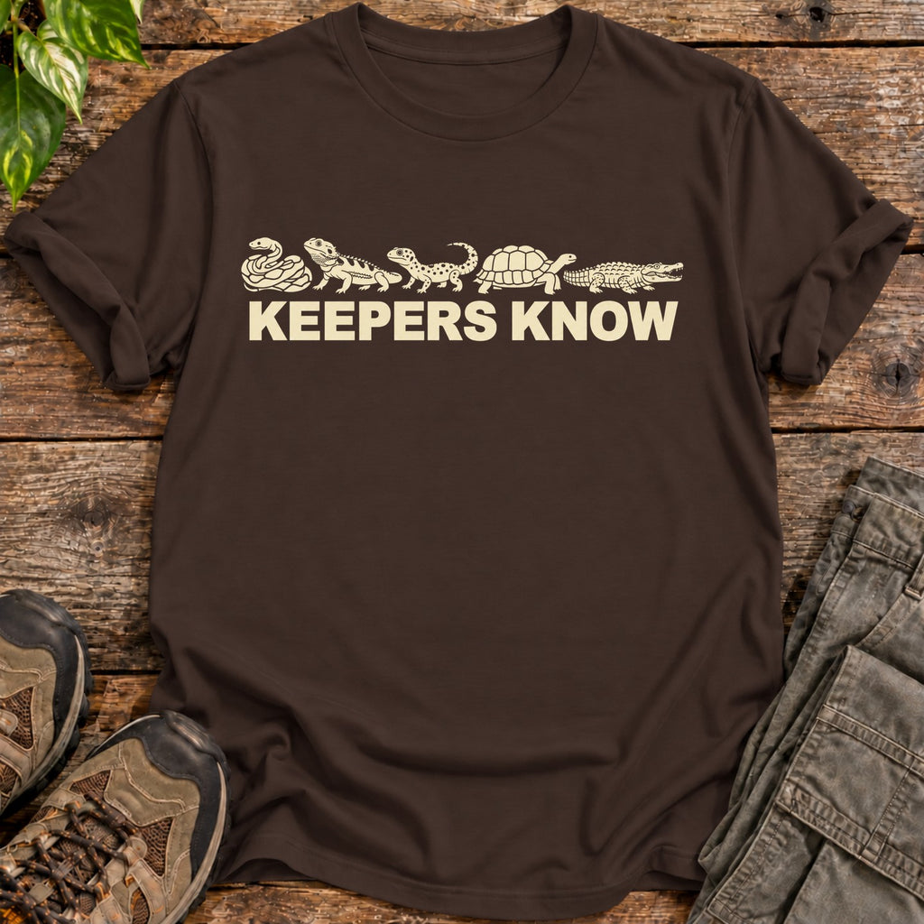 Reptile Keepers Know T-Shirt - Dark Chocolate
