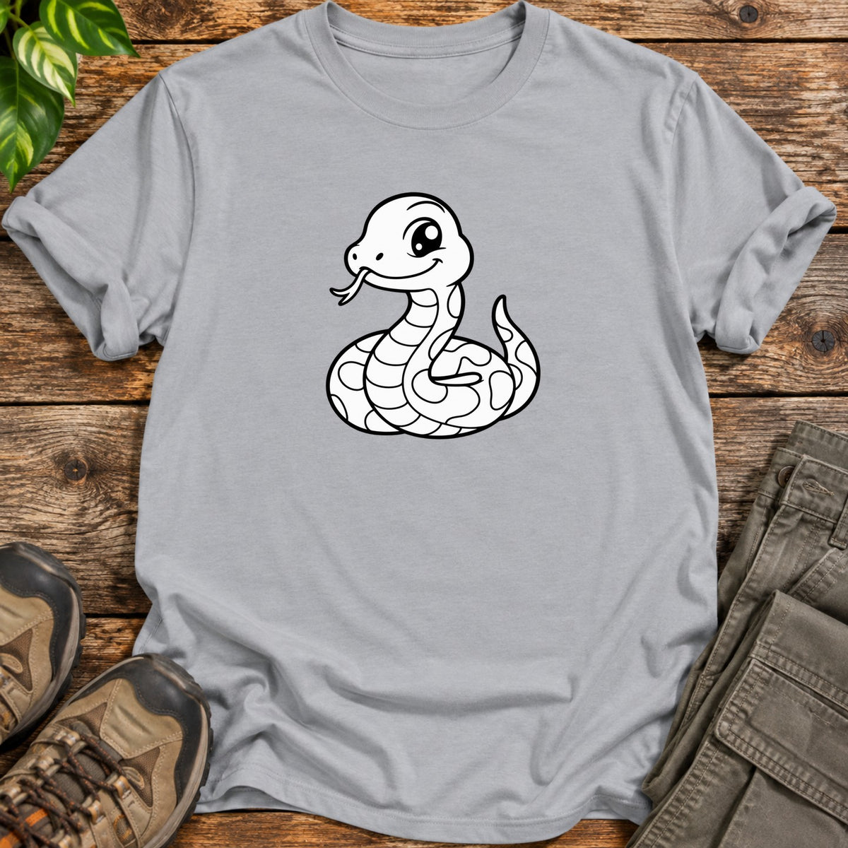 Cute Snake T-Shirt - Sport Grey