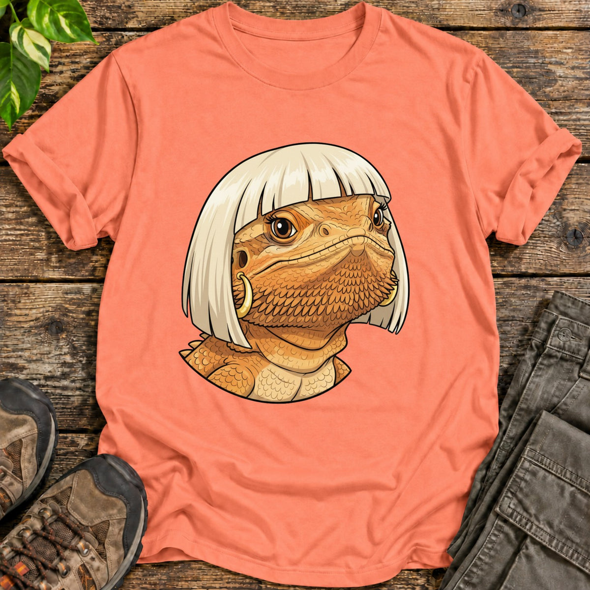 Fancy Bearded Dragon Shirt - Heather Orange