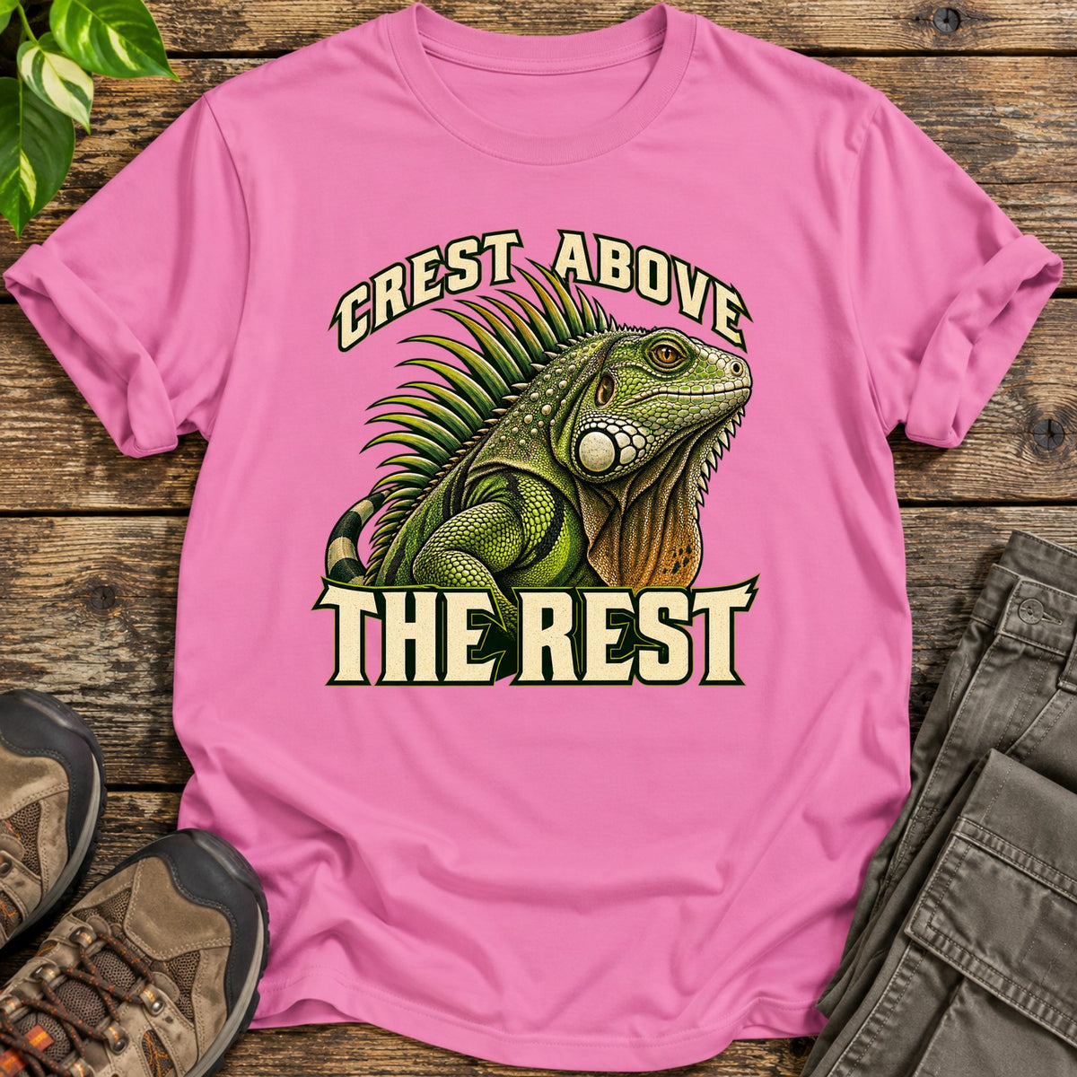 Crest Above the Rest Iguana T-Shirt - Pink