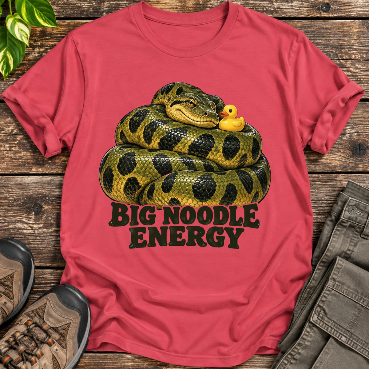 Big Noodle Energy Shirt - Heather Red