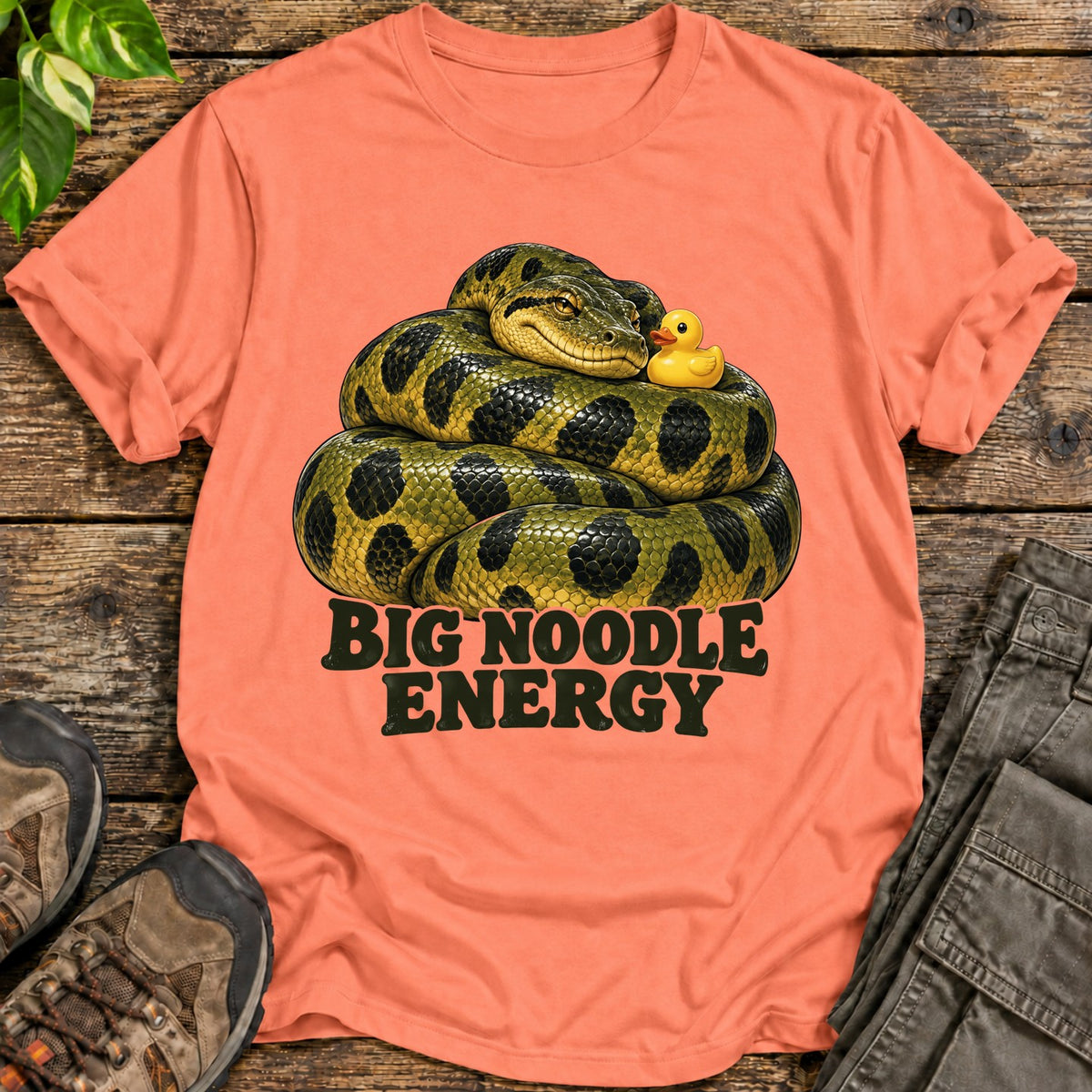 Big Noodle Energy Shirt - Heather Orange